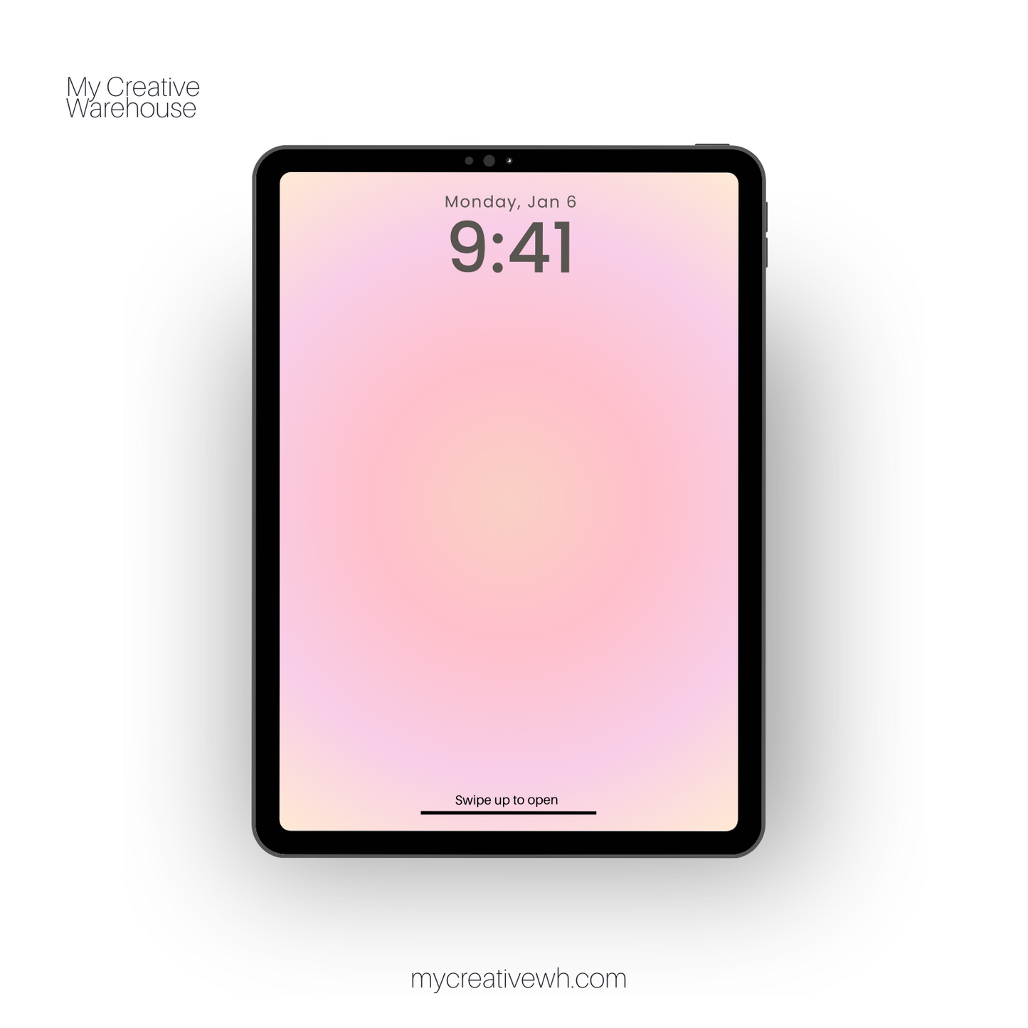Summer Haze Pink, Purple, Mint Aura Gradient iPad Wallpaper