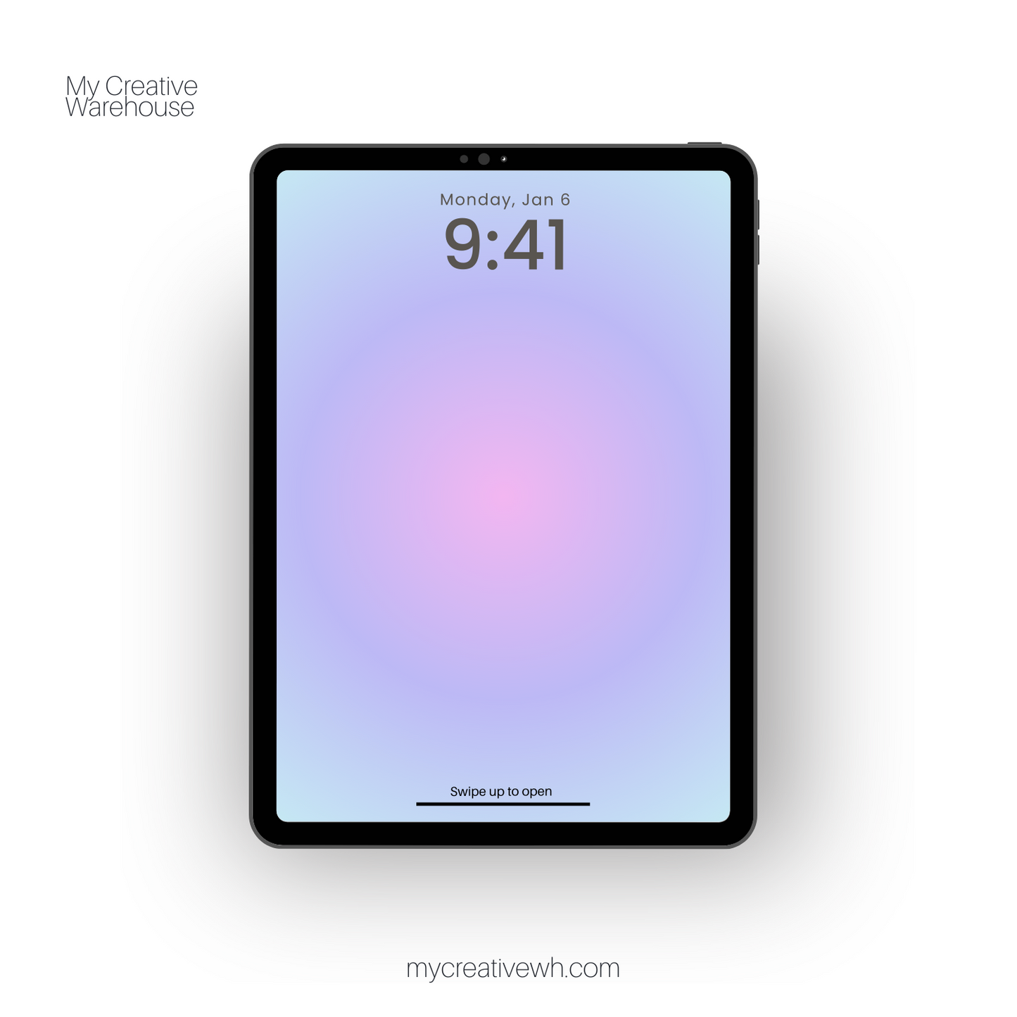 Summer Haze Pink, Purple, Mint Aura Gradient iPad Wallpaper