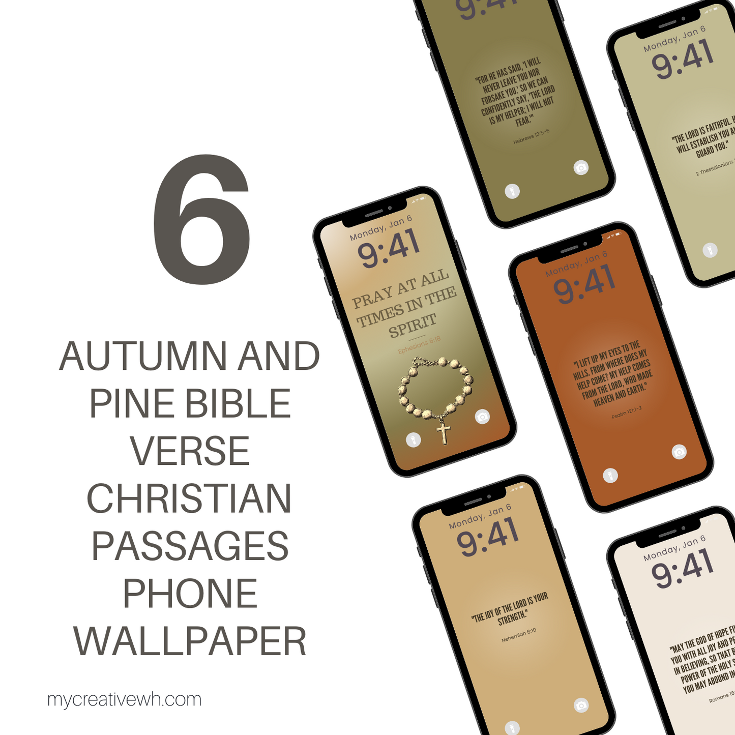Autumn and Pine Bible Verse Christian Passages Phone Wallpaper