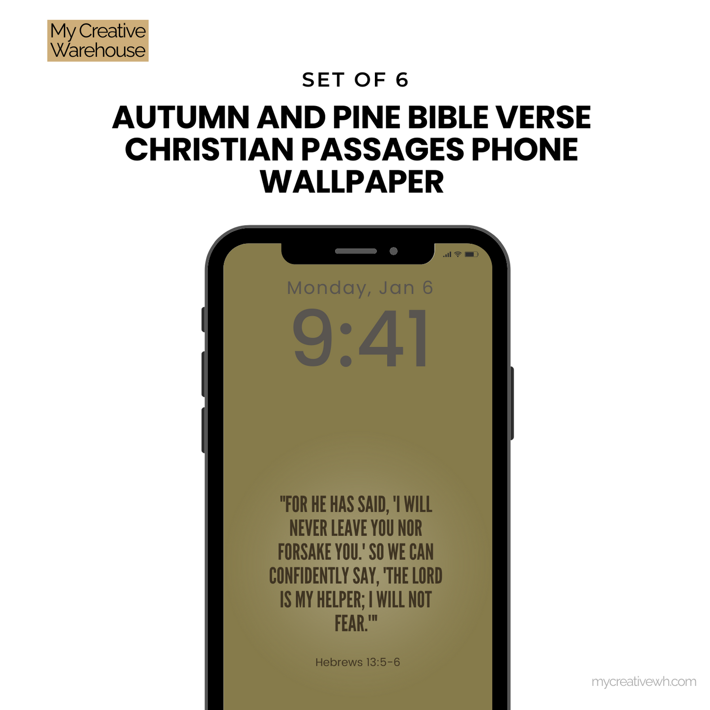 Autumn and Pine Bible Verse Christian Passages Phone Wallpaper