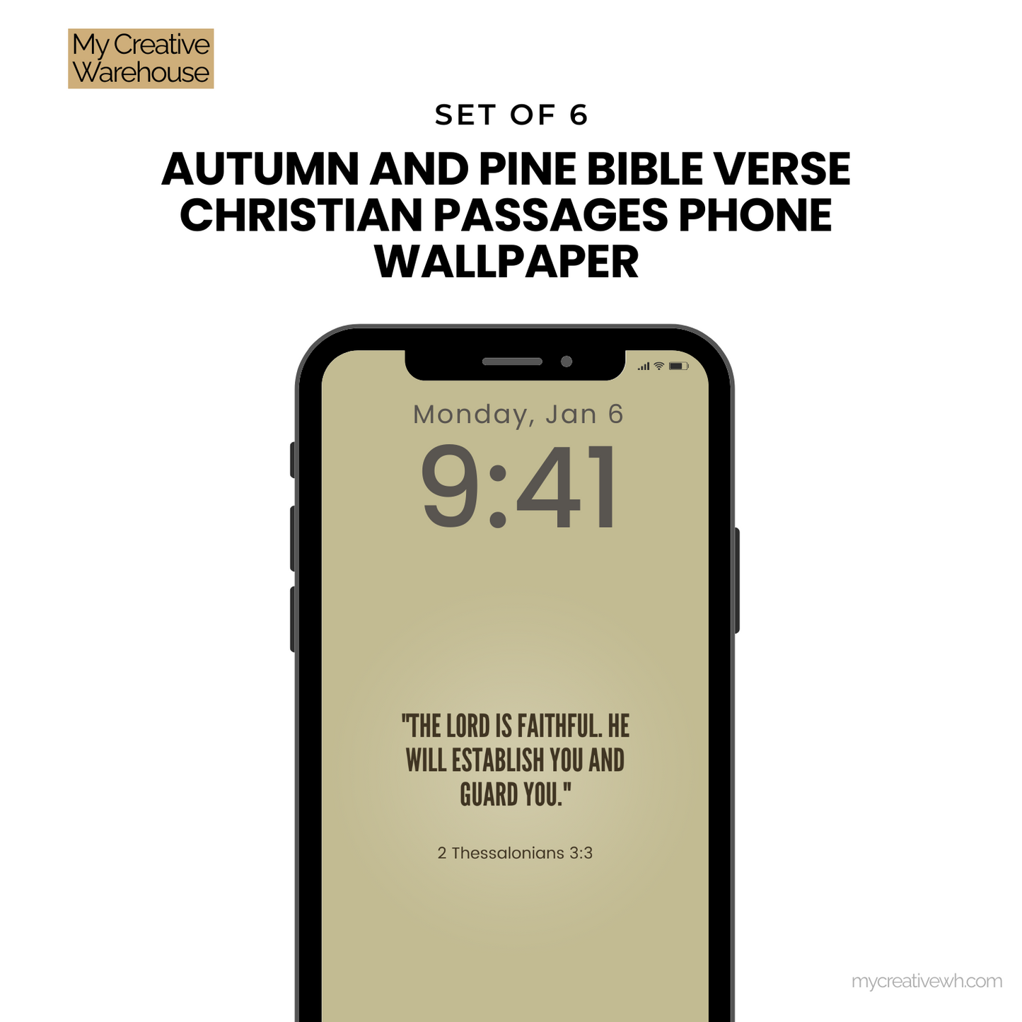Autumn and Pine Bible Verse Christian Passages Phone Wallpaper