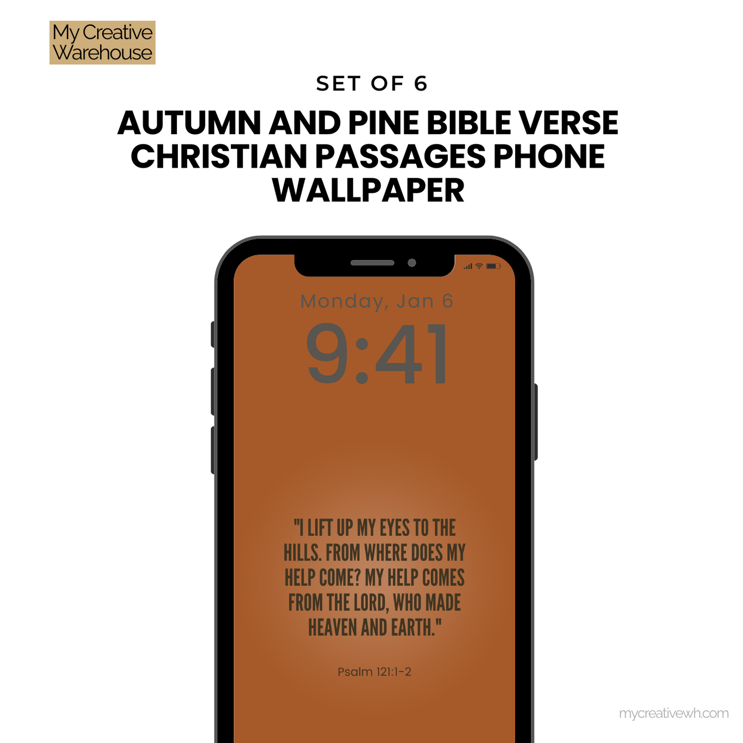 Autumn and Pine Bible Verse Christian Passages Phone Wallpaper