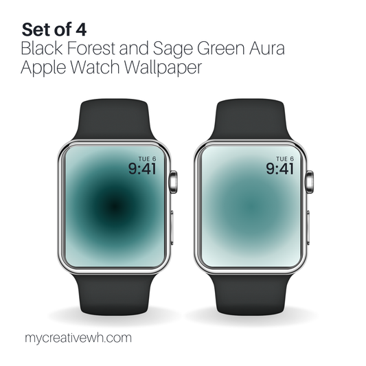 Black Forest and Sage Green Aura Apple Watch Wallpaper