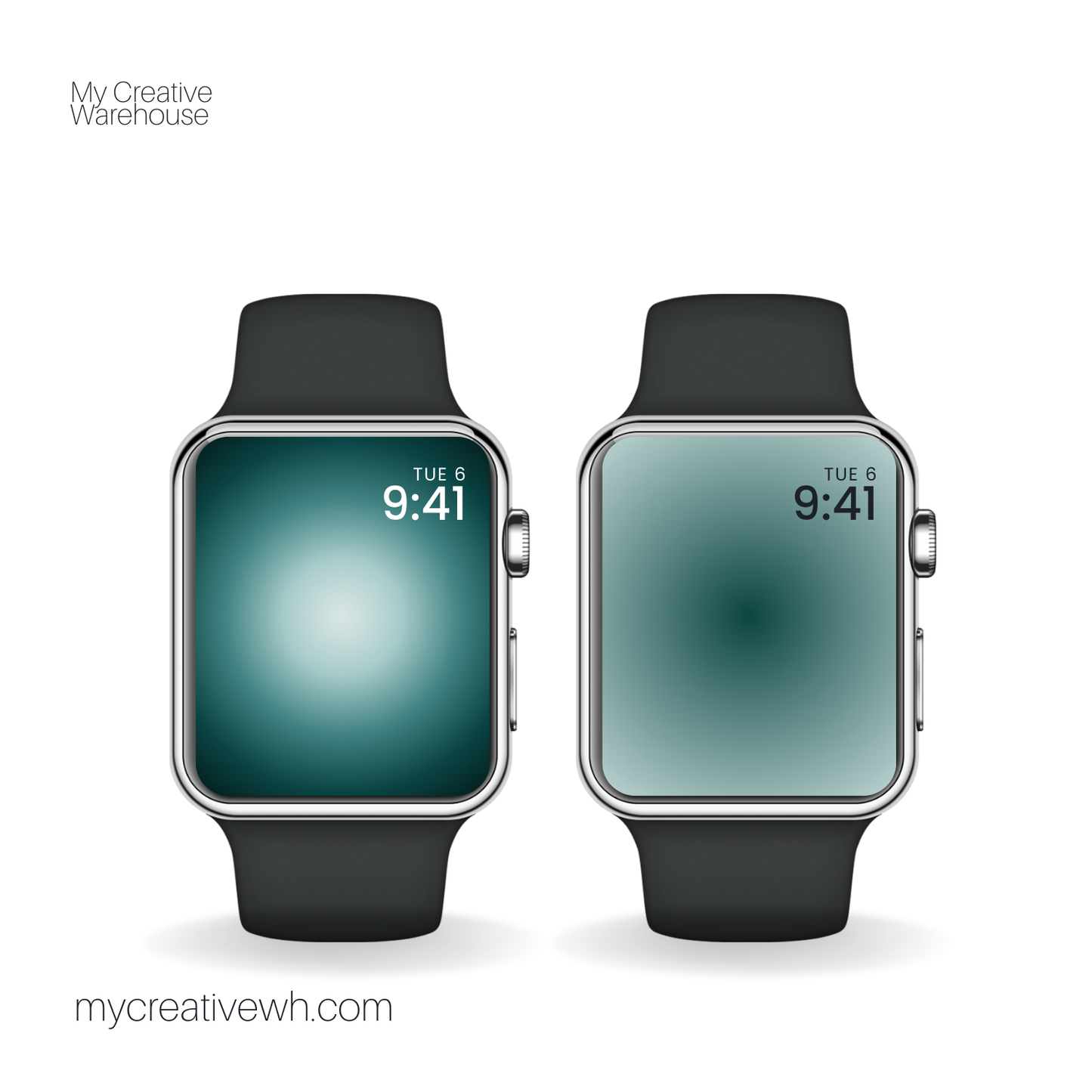 Black Forest and Sage Green Aura Apple Watch Wallpaper