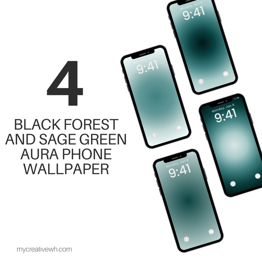 Black Forest and Sage Green Aura Phone Wallpaper