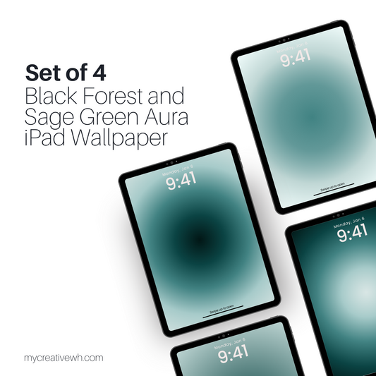 Black Forest and Sage Green Aura iPad Wallpaper