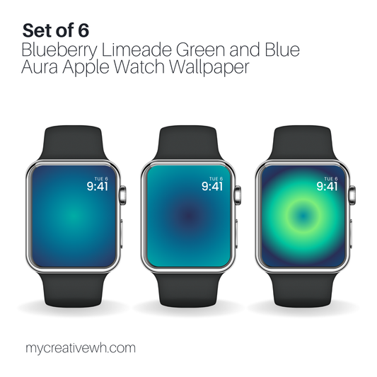 Blueberry Limeade Green and Blue Aura Apple Watch Wallpaper