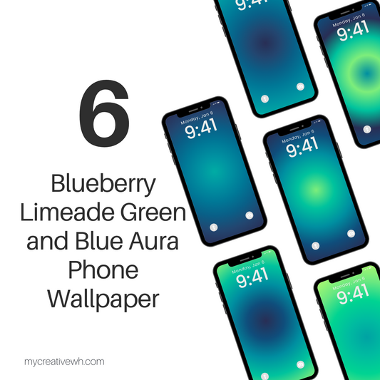 Blueberry Limeade Green and Blue Aura Phone Wallpaper