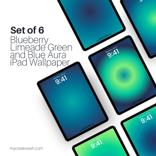 Blueberry Limeade Green and Blue Aura iPad Wallpaper