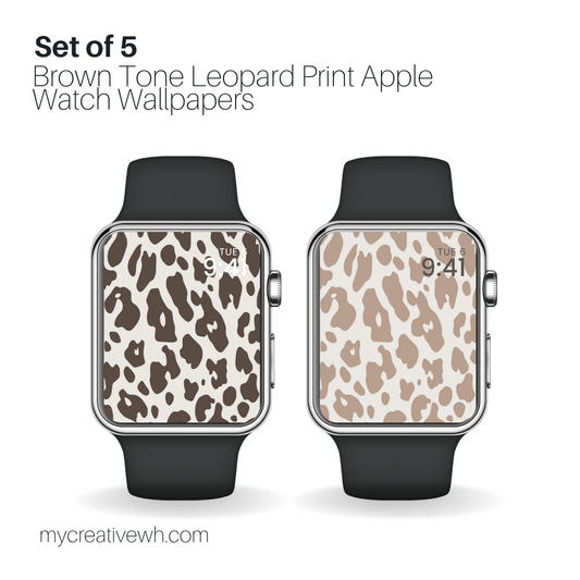 Brown Tone Leopard Print Apple Watch Wallpapers