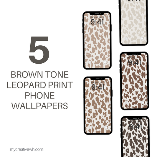 Brown Tone Leopard Print Phone Wallpapers