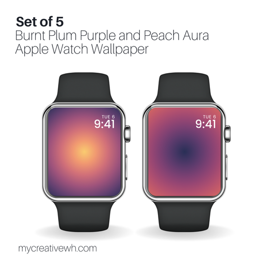 Burnt Plum Purple and Peach Aura Apple Watch Wallpaper