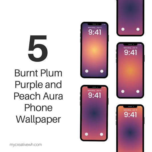 Burnt Plum Purple and Peach Aura Phone Wallpaper