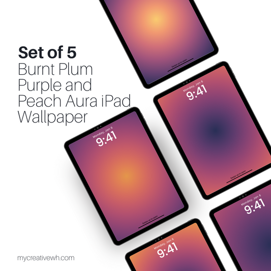 Burnt Plum Purple and Peach Aura iPad Wallpaper