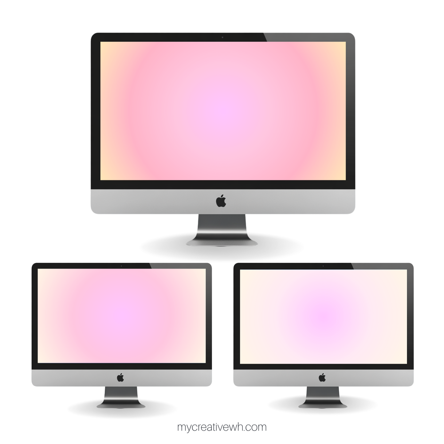 Coral Pink Summer Aura Gradient Desktop Wallpaper