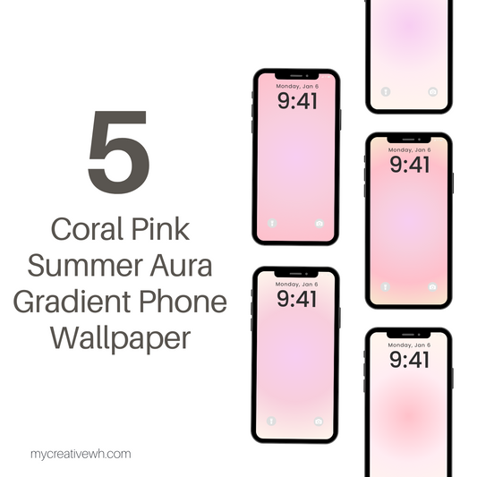 Coral Pink Summer Aura Gradient Phone Wallpaper
