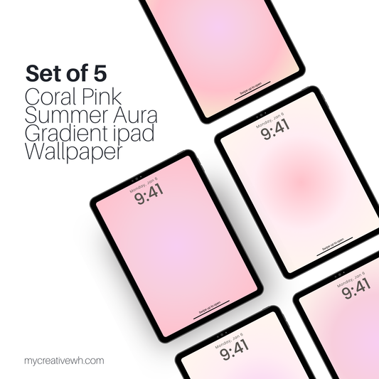 Coral Pink Summer Aura Gradient iPad Wallpaper