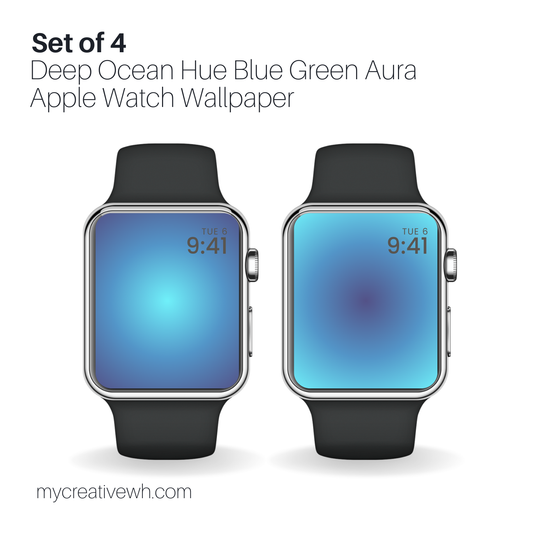 Deep Ocean Hue Blue Green Aura Apple Watch Wallpaper