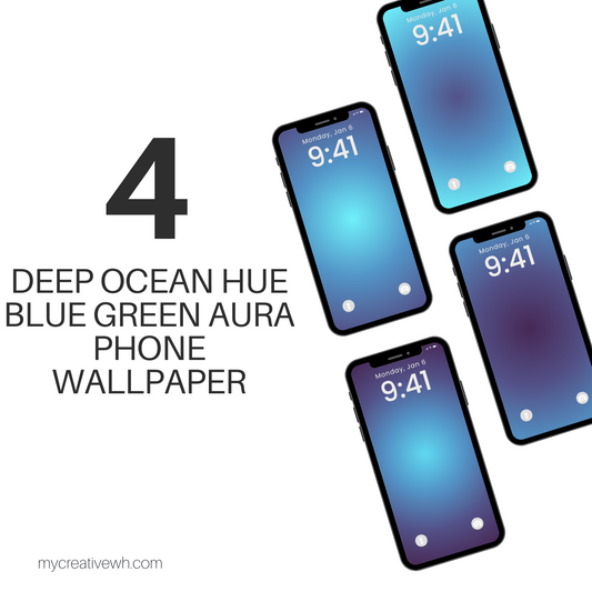 Deep Ocean Hue Blue Green Aura Phone Wallpaper