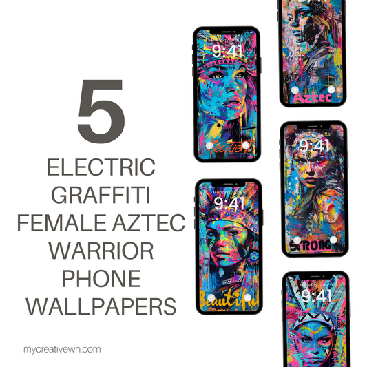 Electric Graffiti Female Aztec Warrior Phone Wallpapers