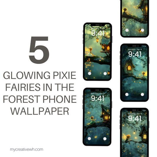 Glowing Pixie Fairies in the Forest Phone Wallpaper