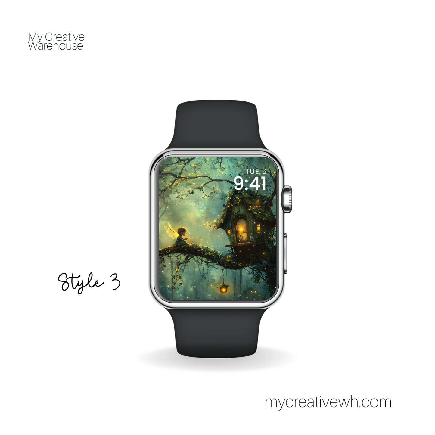 Glowing Pixie Fairy in the Forest Apple Watch Wallpaper