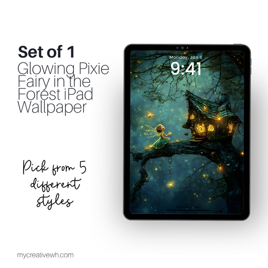 Glowing Pixie Fairy in the Forest iPad Wallpaper