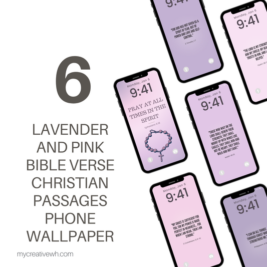 Lavender and Pink Bible Verse Christian Passages Phone Wallpaper