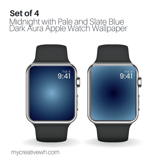 Midnight with Pale and Slate Blue Dark Aura Apple Watch Wallpaper