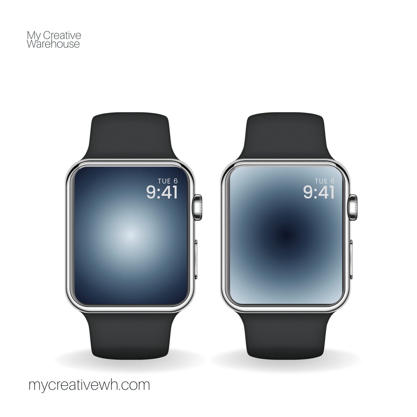 Midnight with Pale and Slate Blue Dark Aura Apple Watch Wallpaper