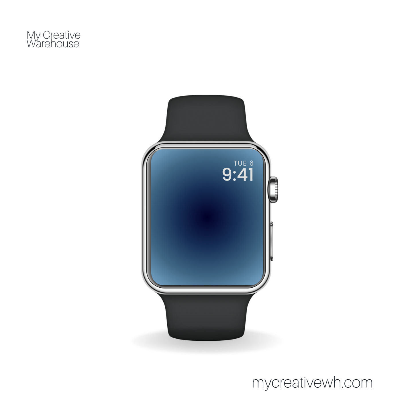 Midnight with Pale and Slate Blue Dark Aura Apple Watch Wallpaper