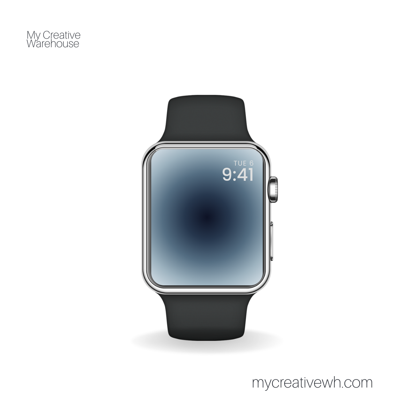 Midnight with Pale and Slate Blue Dark Aura Apple Watch Wallpaper