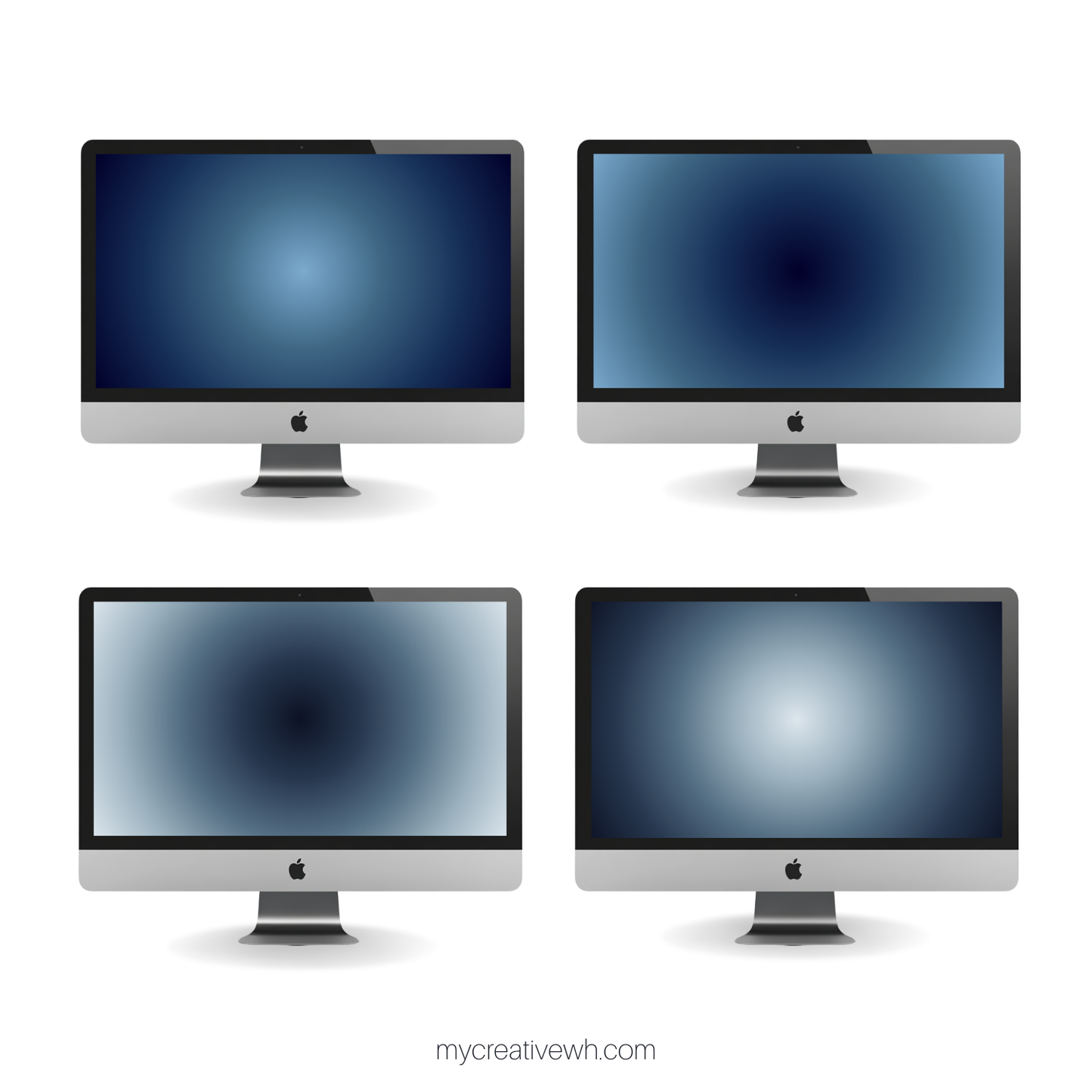 Midnight with Pale and Slate Blue Dark Aura Desktop Wallpaper