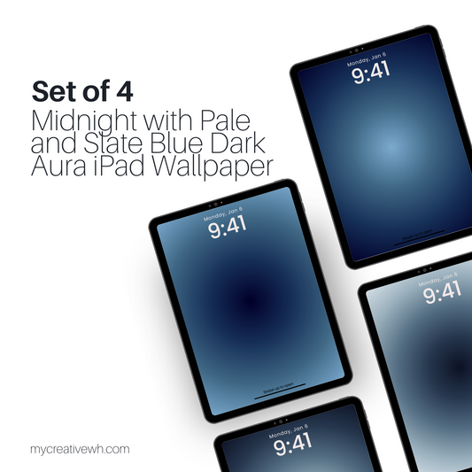 Midnight with Pale and Slate Blue Dark Aura iPad Wallpaper