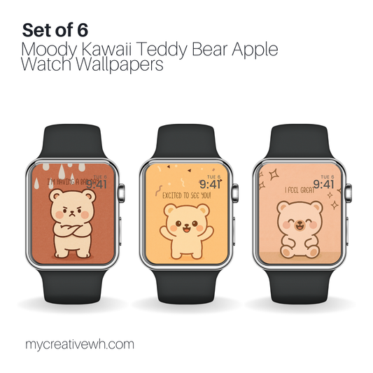 Moody Kawaii Teddy Bear Apple Watch Wallpapers