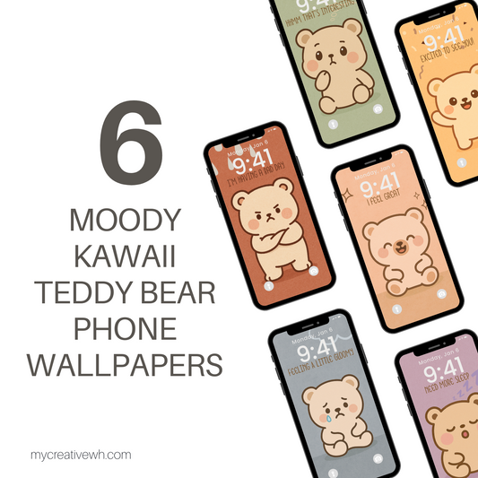 Moody Kawaii Teddy Bear Phone Wallpapers