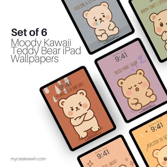 Moody Kawaii Teddy Bear iPad Wallpapers