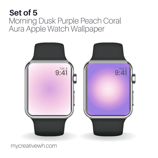 Morning Dusk Purple Peach Coral Aura Apple Watch Wallpaper
