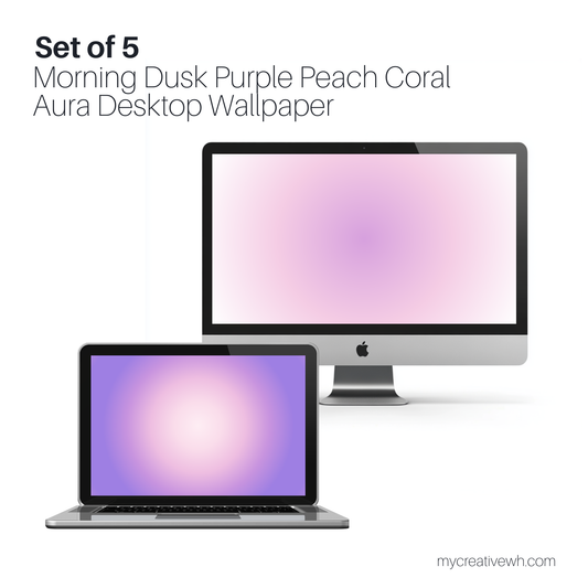 Morning Dusk Purple Peach Coral Aura Desktop Wallpaper