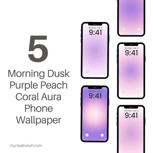 Morning Dusk Purple Peach Coral Aura Phone Wallpaper
