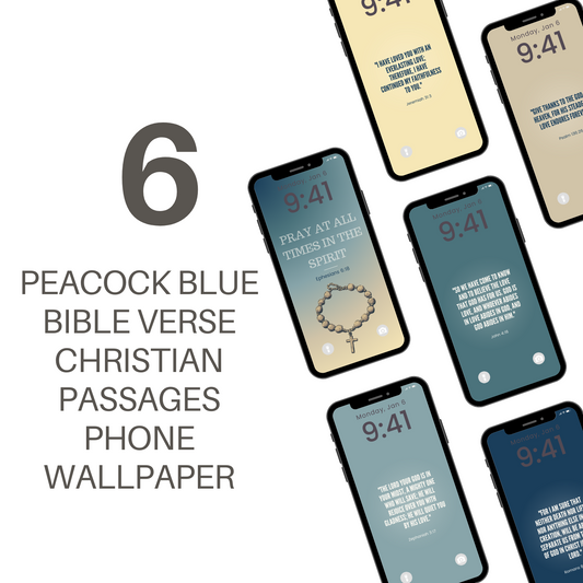 Peacock Blue Bible Verse Christian Passages Phone Wallpaper