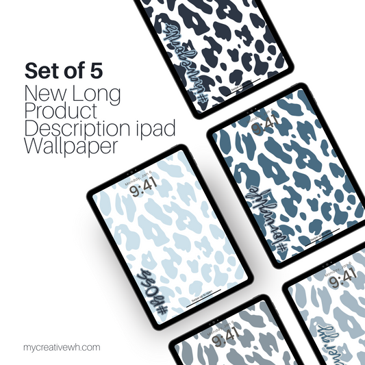 Positive Shades of Blue Leopard Print iPad Wallpaper