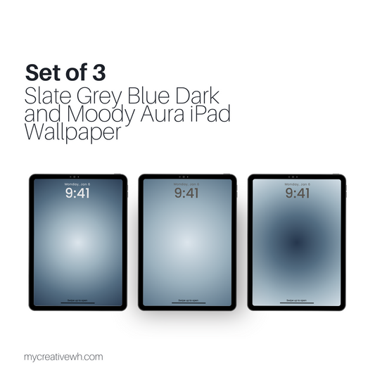 Slate Grey Blue Dark and Moody Aura iPad Wallpaper
