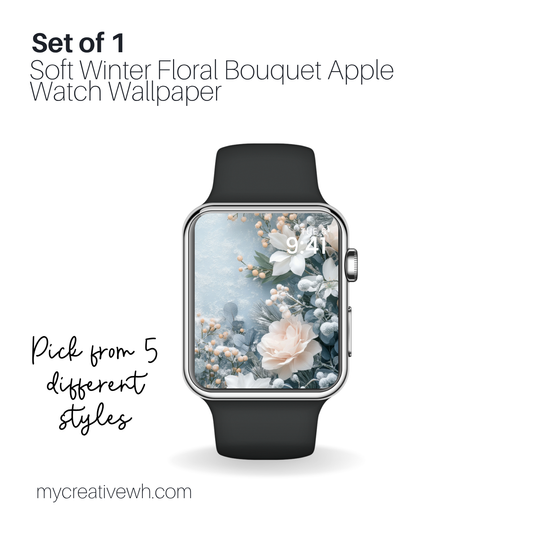 Soft Winter Floral Bouquet Apple Watch Wallpaper