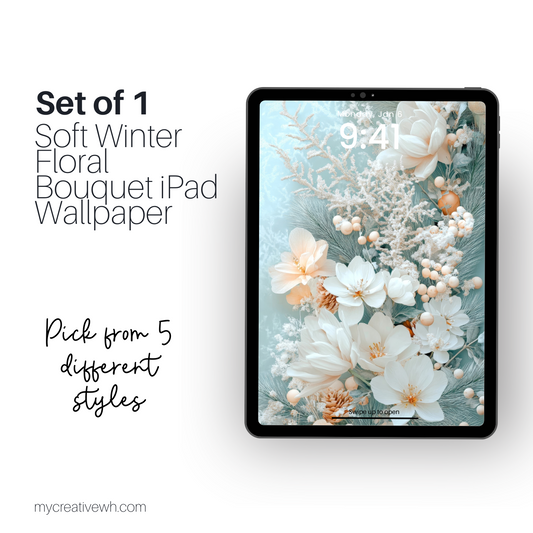 Soft Winter Floral Bouquet iPad Wallpaper