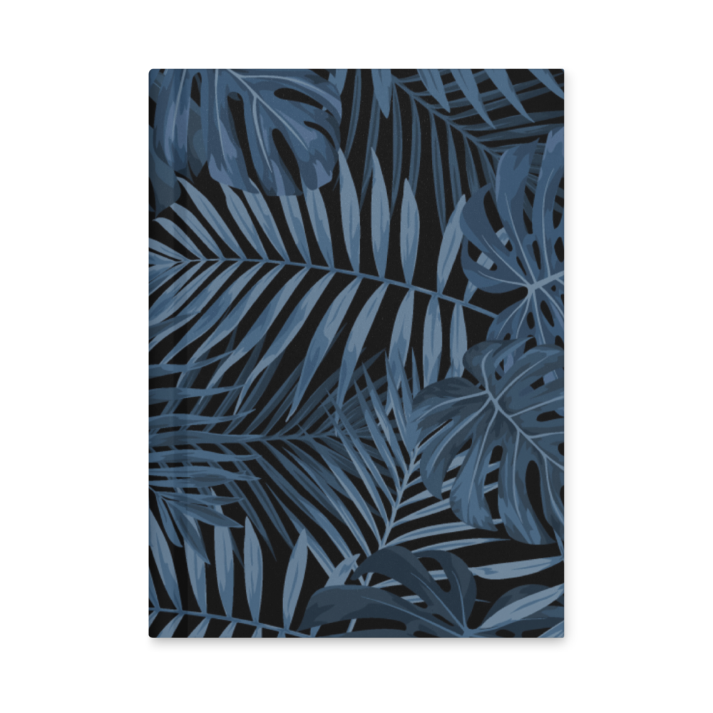 Navy Blue Palm Leaf Hardcover Journal Matte